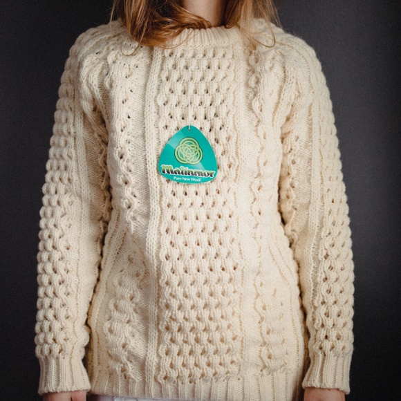 Vintage Wool Ireland Malinmor Fisherman Sweater - Picture 3 of 7